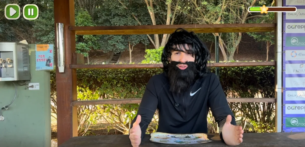 Aula em vídeo do Mapa do Campeão com personagem