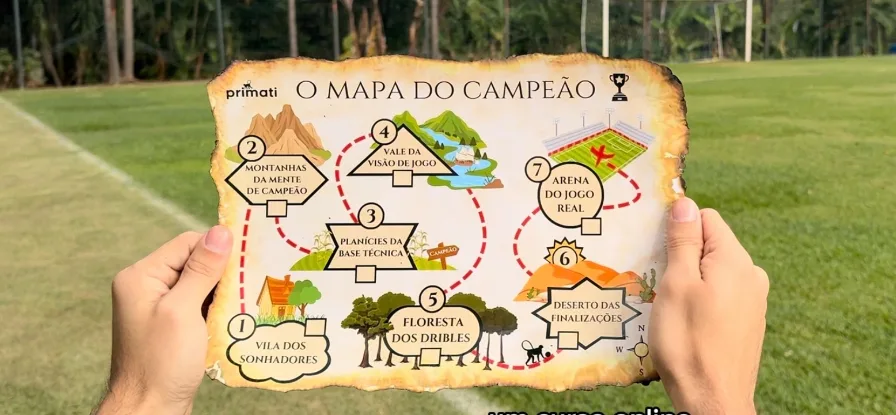 O Mapa do Campeão em mãos, no campo